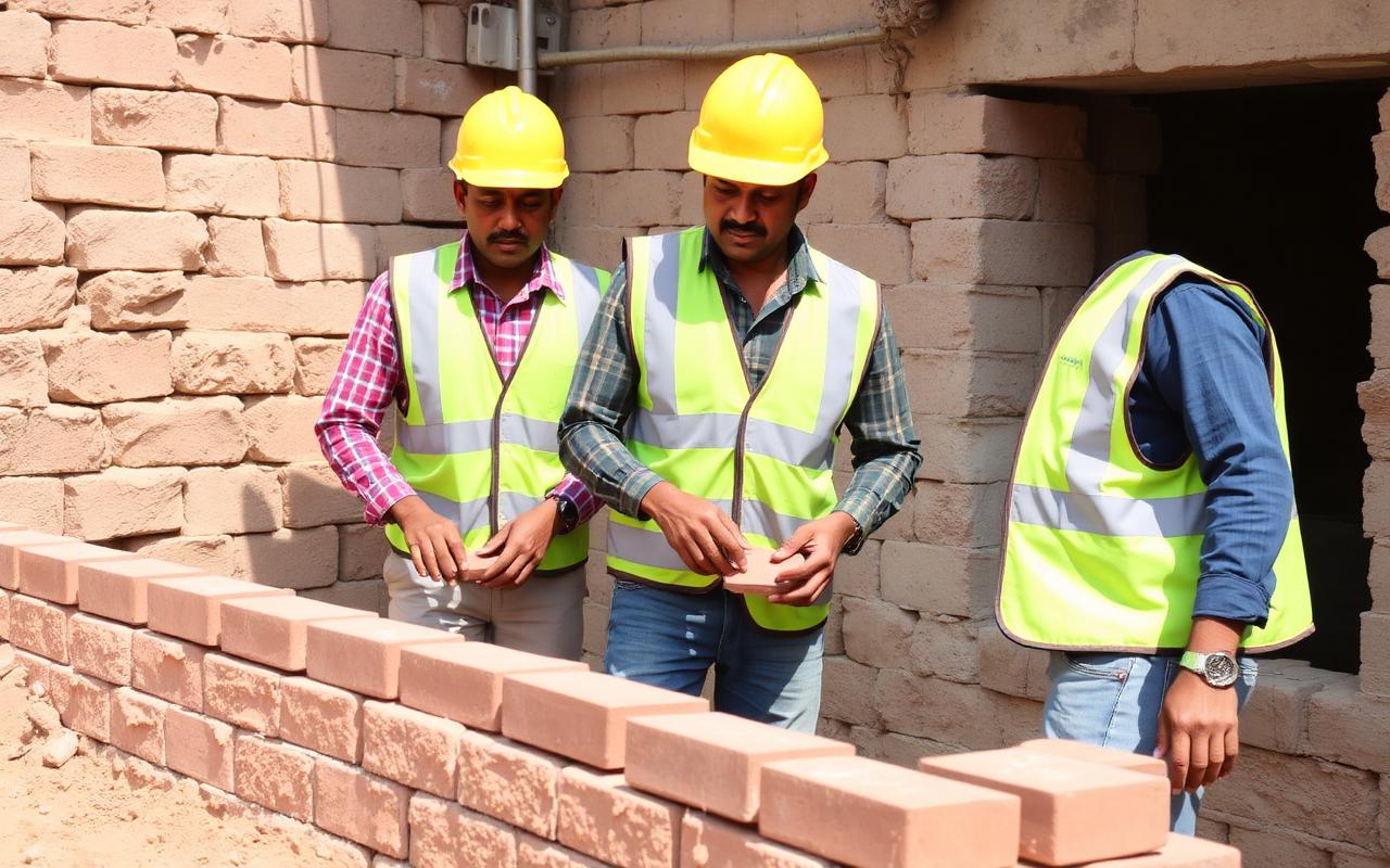 Construction training at an Eduguru India centre