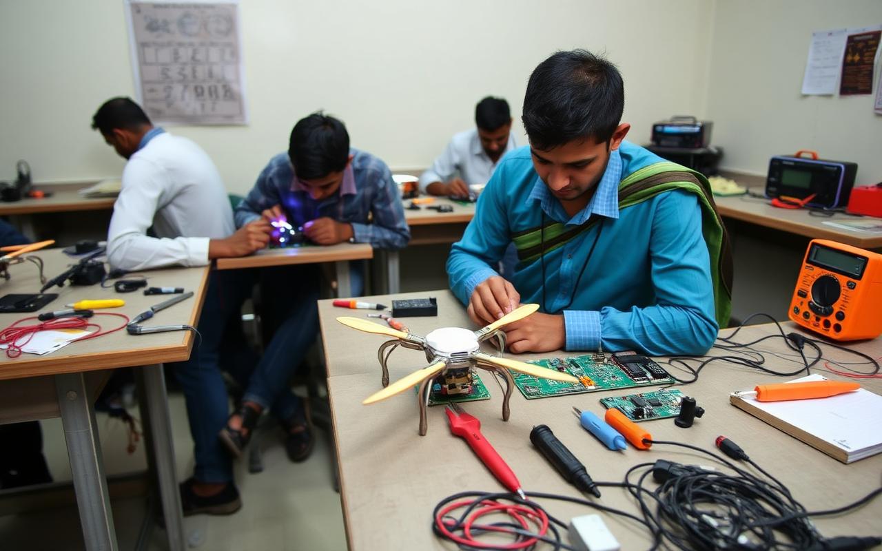 Electronics training in progress at an Eduguru India skill centre